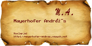 Mayerhofer András névjegykártya