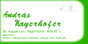 andras mayerhofer business card